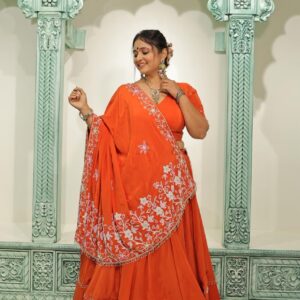 heritage ruby red bridal lehenga set