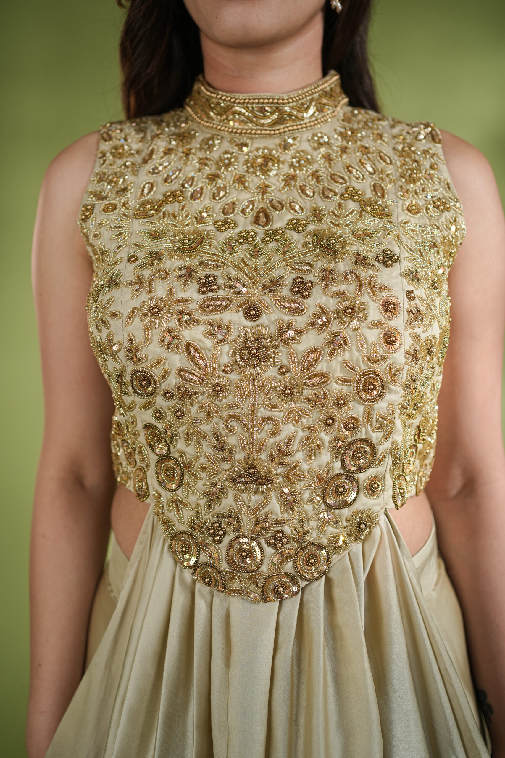 Golden Designer Handwork Dress - Image 10