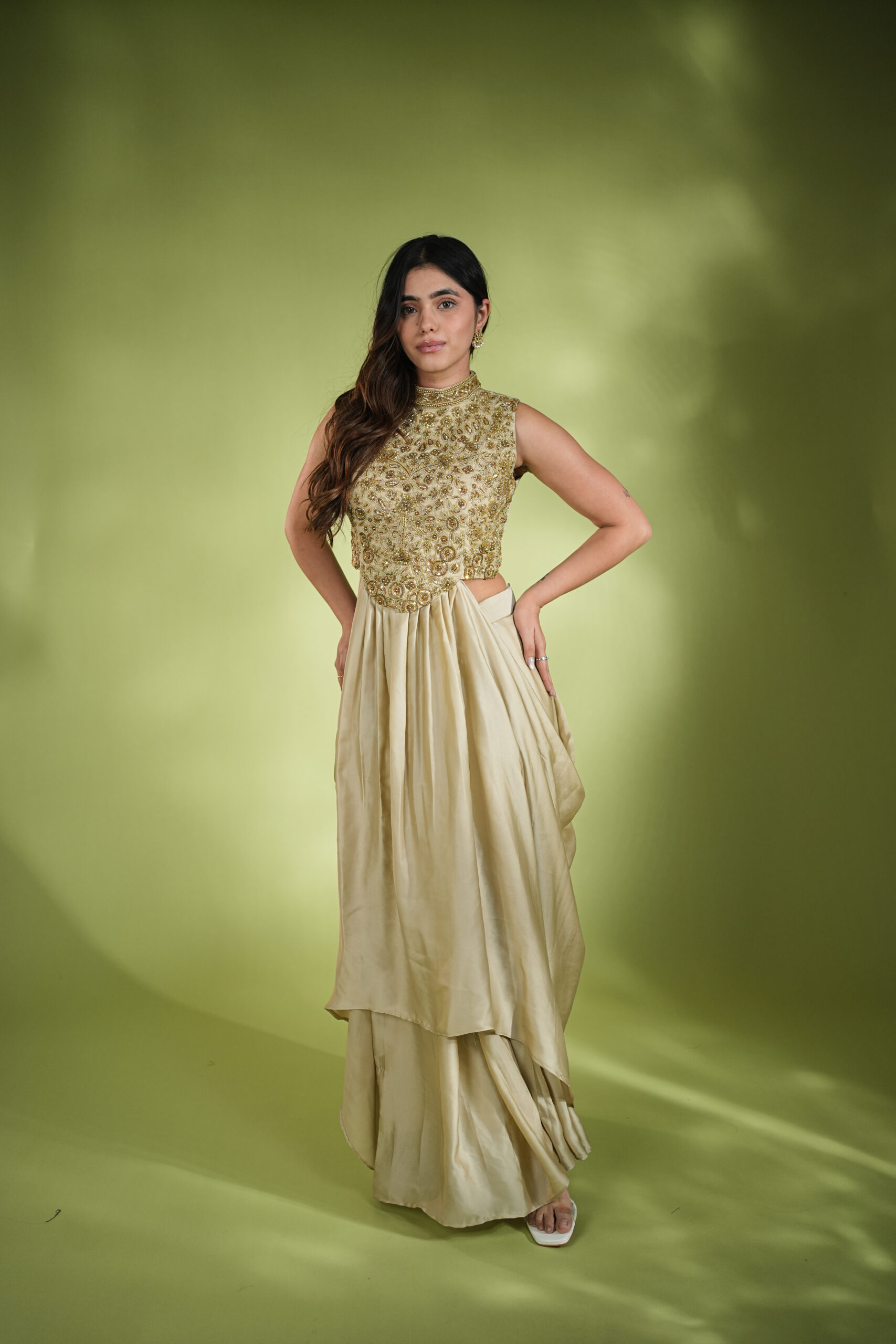 Golden Designer Handwork Dress