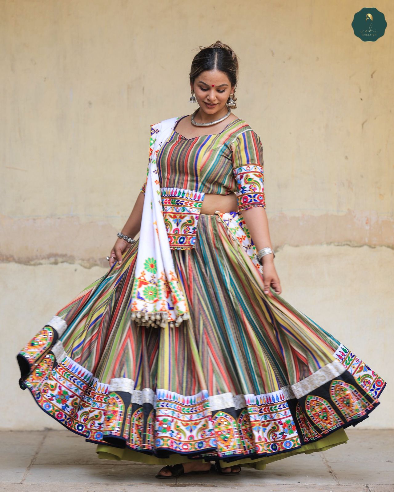 Heritage Multi Lehra Choli Set