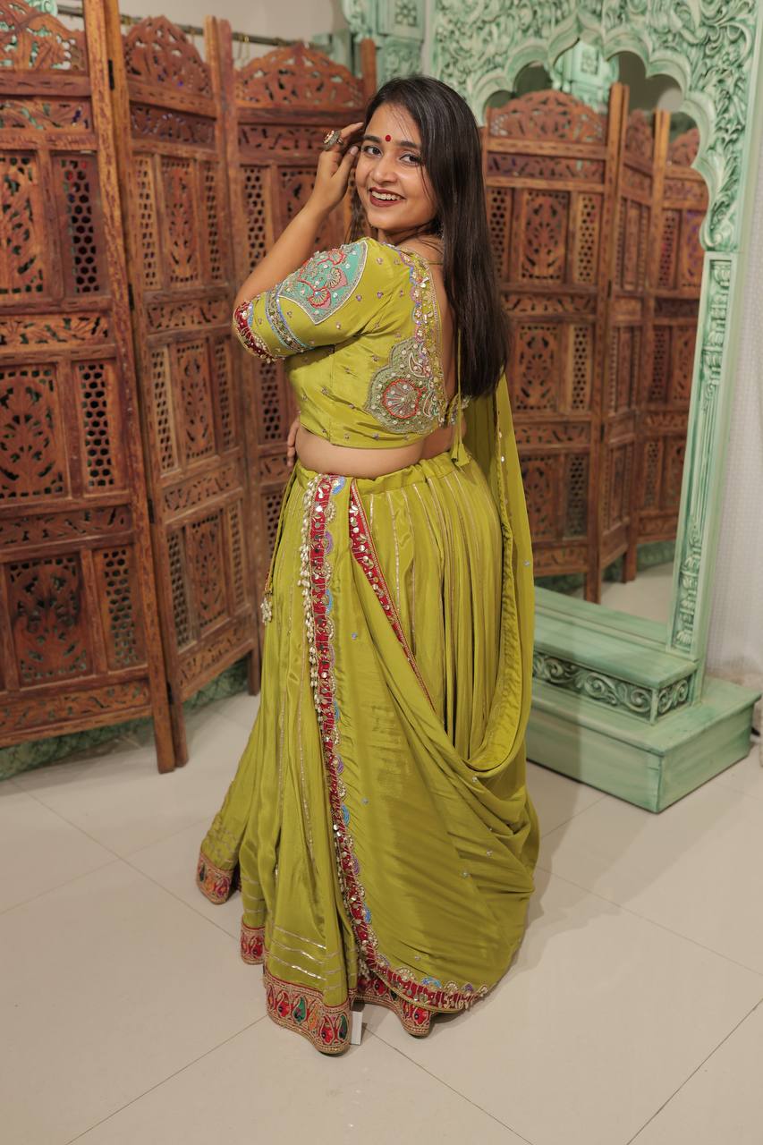 Lime Grace Lehenga - Image 5