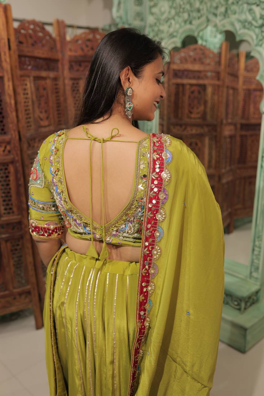 Lime Grace Lehenga - Image 2