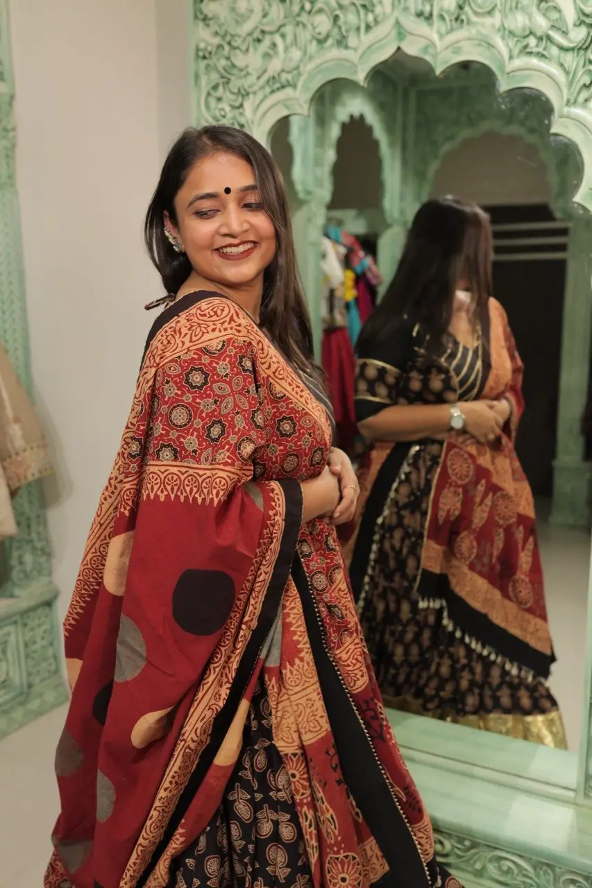 Midnight Ajrakh Lehenga - Image 4
