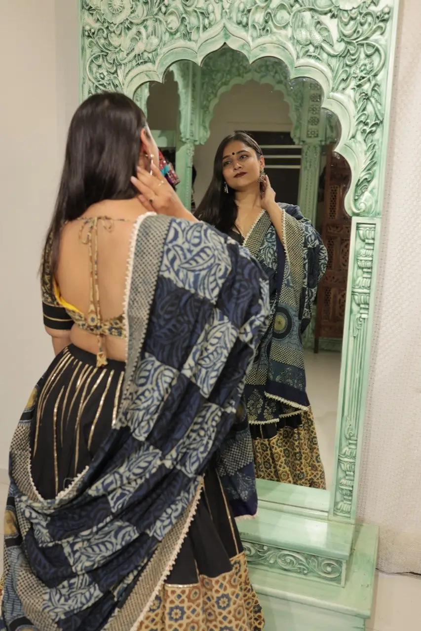 Indigo Heritage Lehenga - Image 5