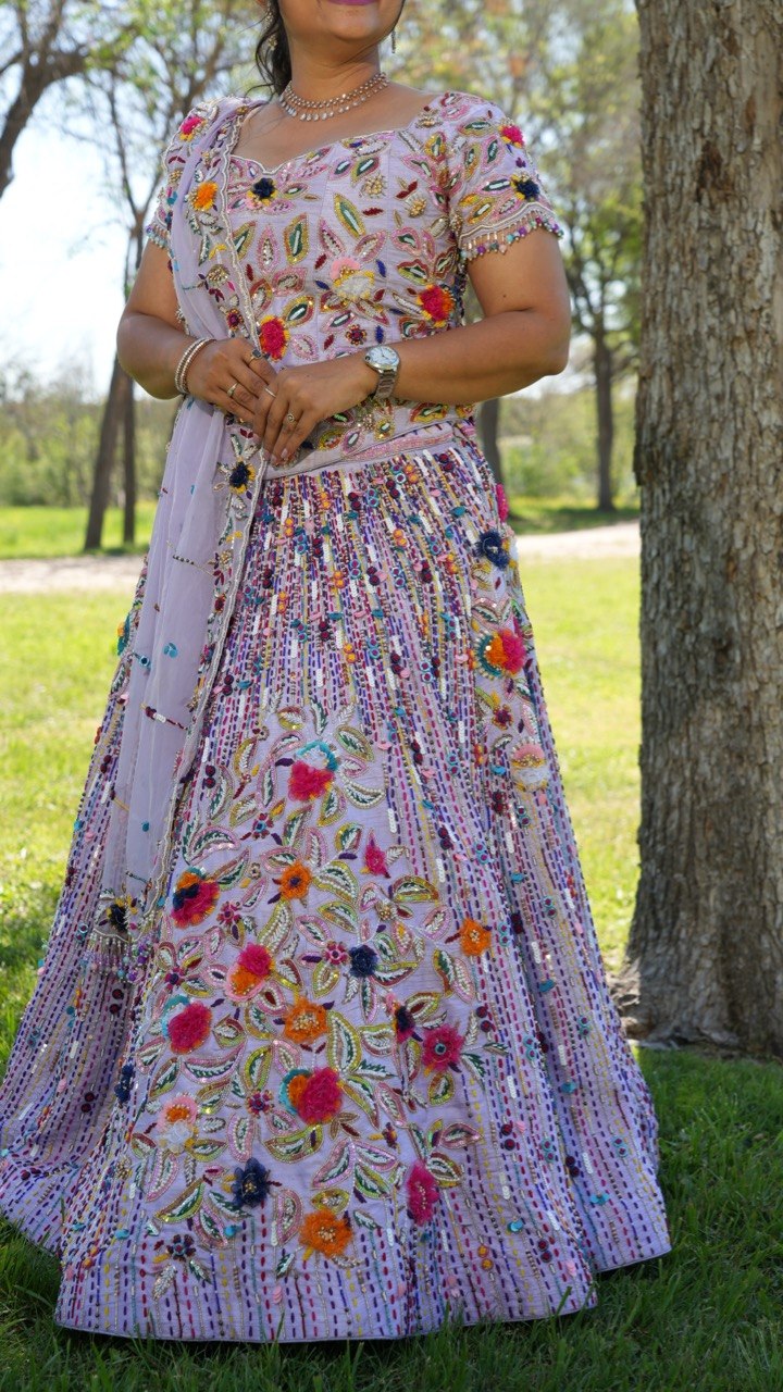 Lavender Blossom Couture Lehenga - Image 3