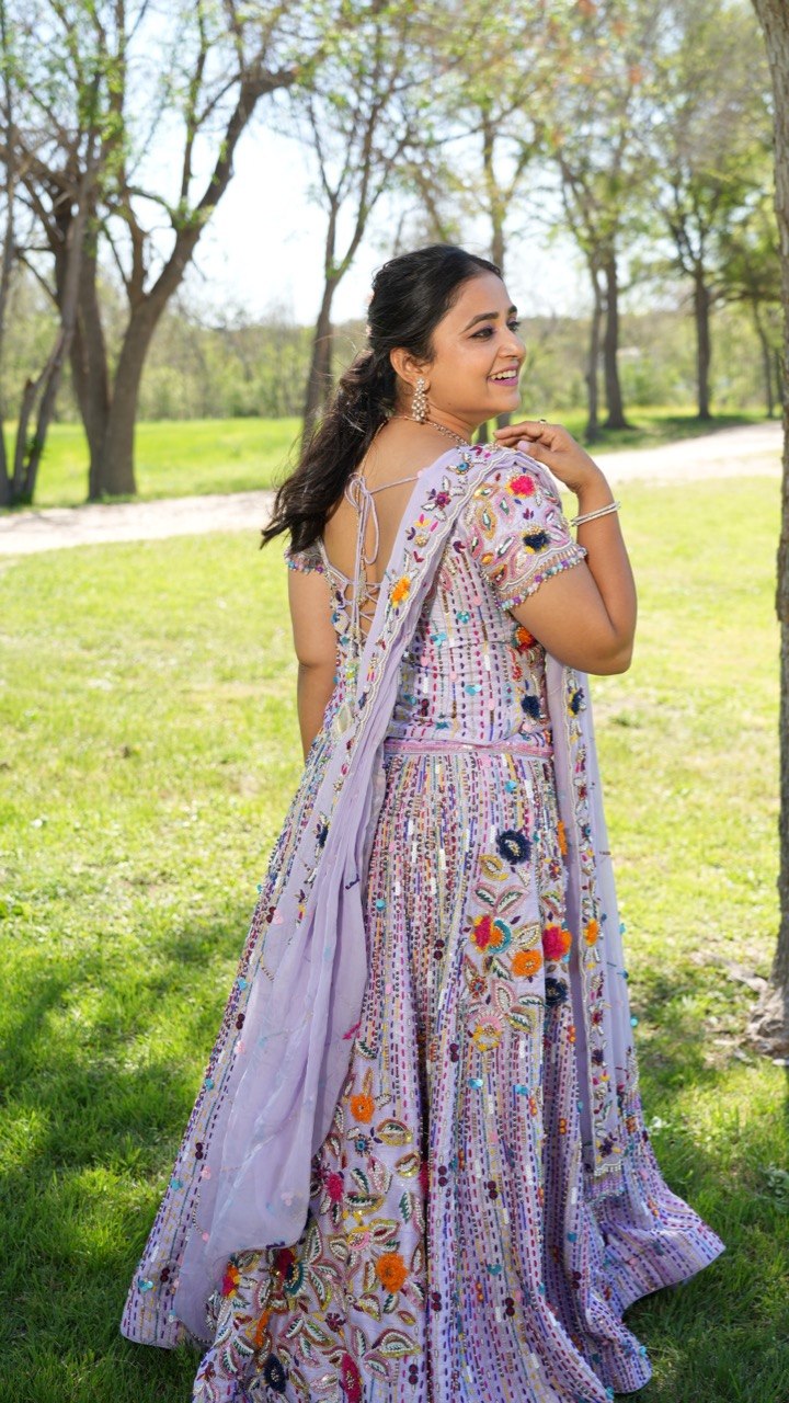 Lavender Blossom Couture Lehenga - Image 2